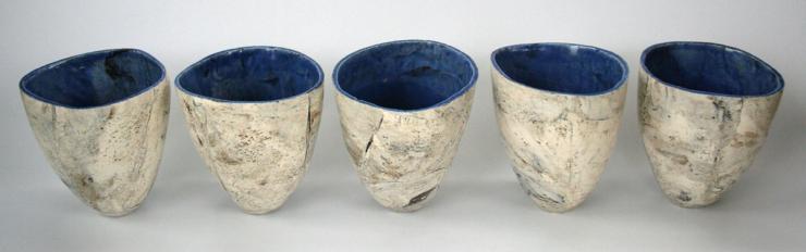 Crucibles with blue interiors