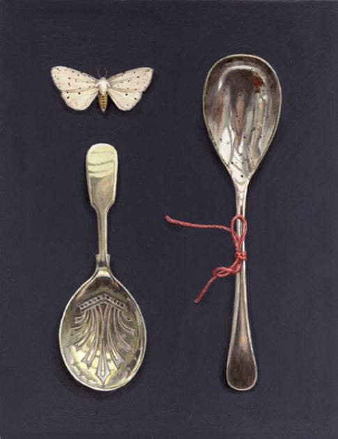 White Winged Moth with Two Spoons