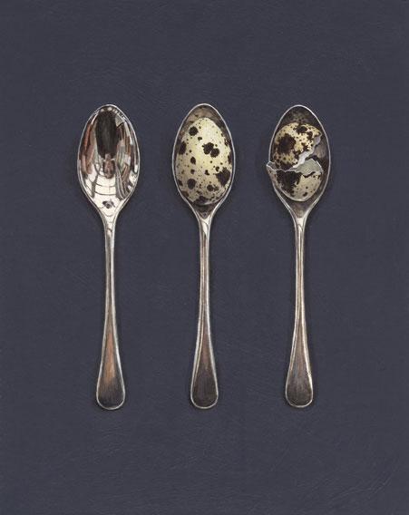 Hybrid Gallery Rachel Ross Three Spoons with Quails Eggs