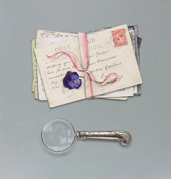 Hybrid Gallery Rachel Ross Tied Postcards with Magnifying Glass