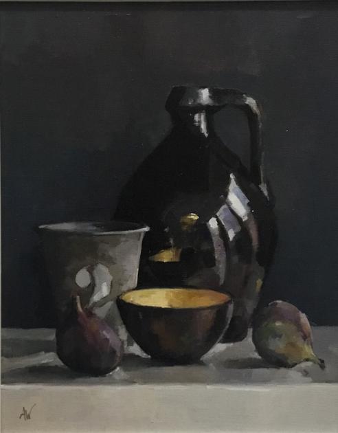 Hybrid Gallery Annie Waring Gilded Bowl with Figs and Black Jug
