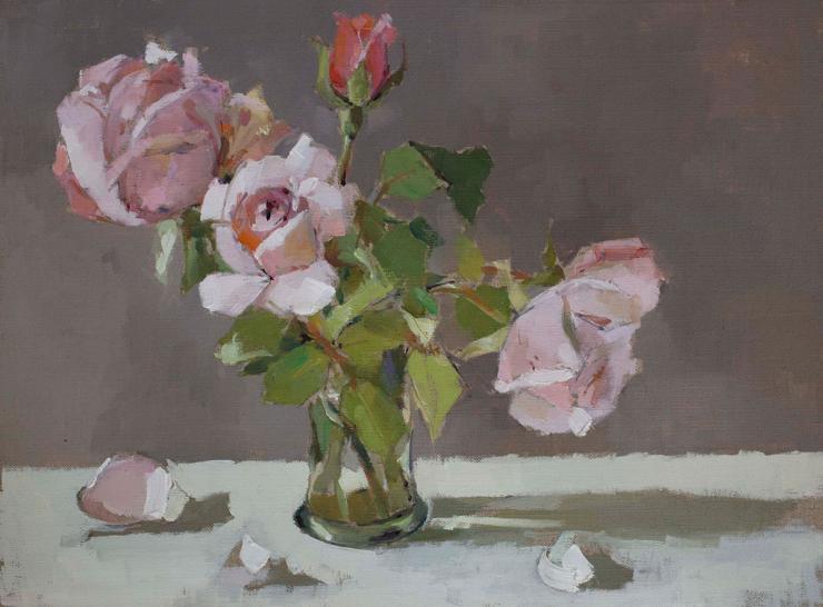 Hybrid Gallery Annie Waring Rose with Fallen Petals