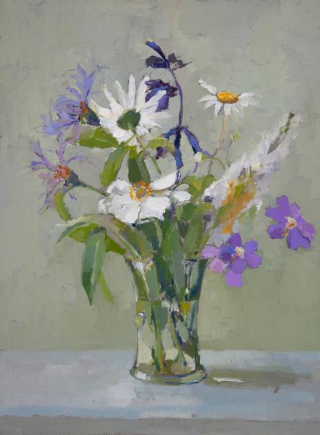 Hybrid Gallery Annie Waring Blue and White Garden Flowers in Dutch Glass