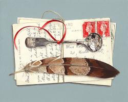 Postcards with Spoon and Feather