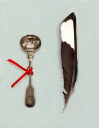 Spoon with Magpie Feather