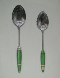 Skyline Spoons with Green Handles