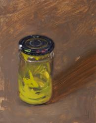 Jar with Yellow Paint