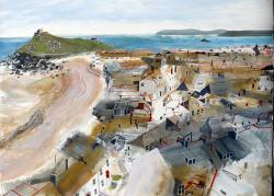 Hybrid Gallery Jane Askey Porthmeor and St Ives Rooftops from the Tate Café