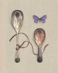 Hybrid Gallery Rachel Ross Two Small Spoons with Butterfly and Ribbon 