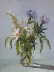 Hybrid Gallery Annie Waring Cornflower, Buddleia and Daisy in Jar