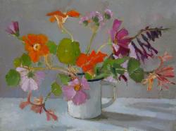 Hybrid Gallery Annie Waring Late Summer flowers in Enamel Mug