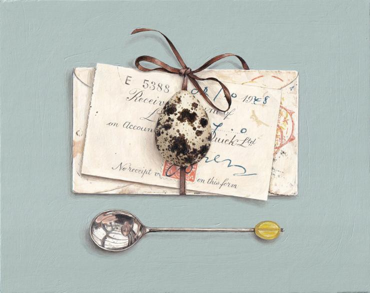 Hybrid Gallery Rachel Ross Receipt with Quail's Egg and Envelope
